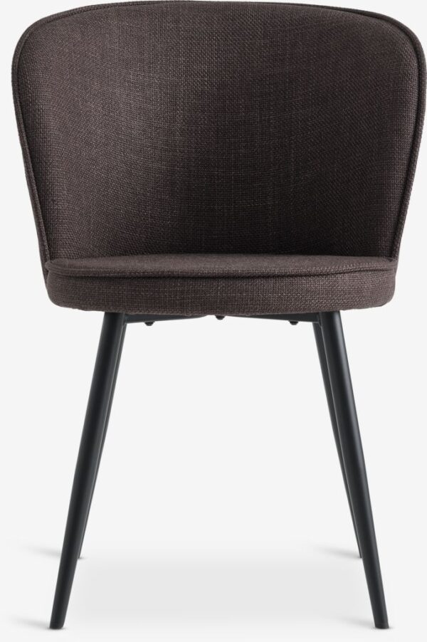 Dining chair RISSKOV dark brown fabric/black - Image 7