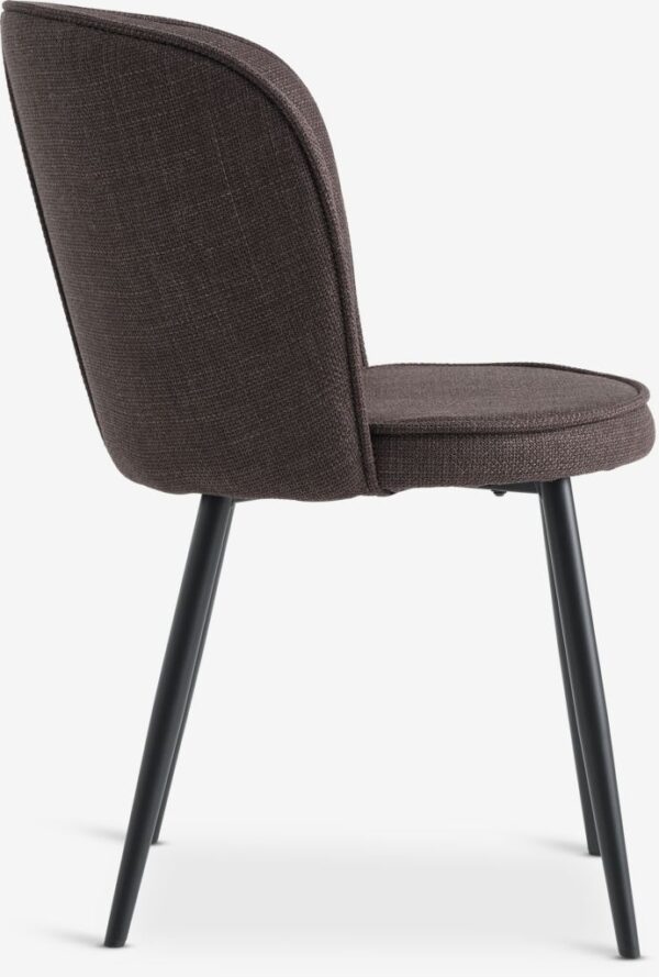 Dining chair RISSKOV dark brown fabric/black - Image 5