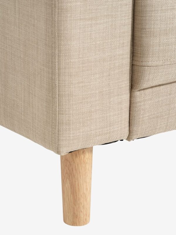 Sofa EGENSE 3 seater sand fabric/oak colour - Image 4