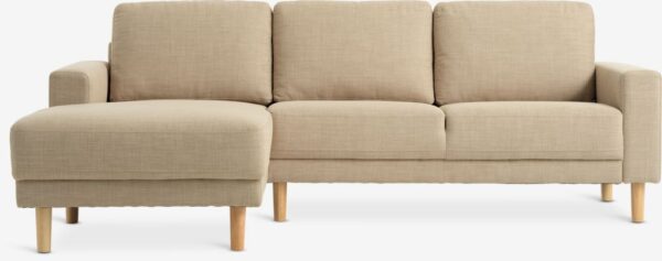 Sofa EGENSE chaise longue sand fabric/oak colour - Image 5