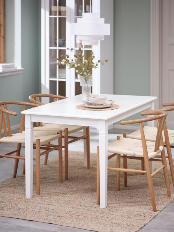 Dining table KIRKEBY 80x130/220 white - Image 3