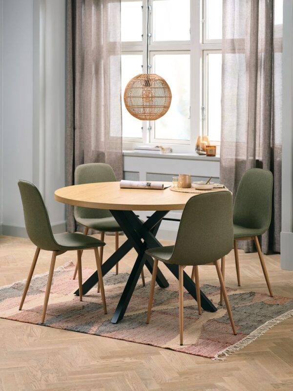 Dining table NORTOFT D.120 oak colour/black - Image 3