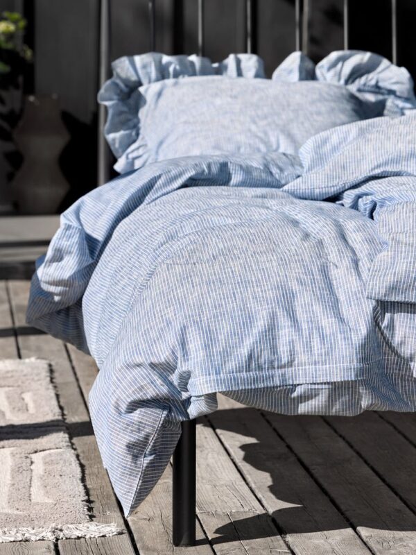 Duvet cover set NINNA Yarn dyed 200x220 blue - Image 3