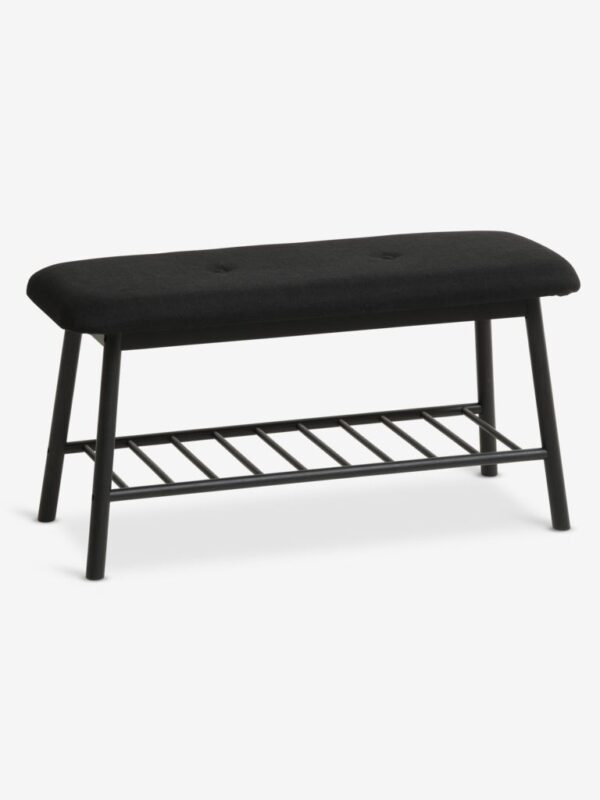 Bench VANDSTED w/shelf black fabric/black - Image 2