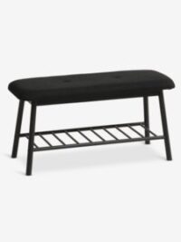 Bench VANDSTED w/shelf black fabric/black