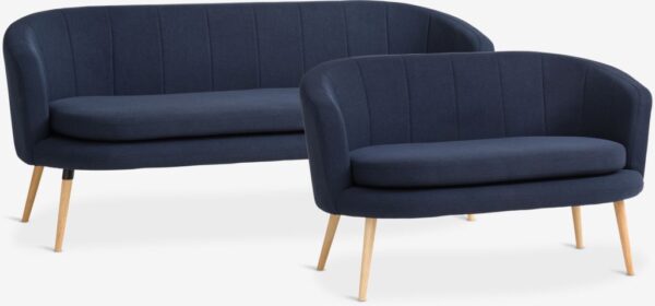 Sofa GISTRUP 3 seater dark blue fabric - Image 5
