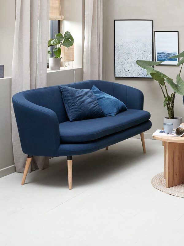 Sofa GISTRUP 3 seater dark blue fabric - Image 3
