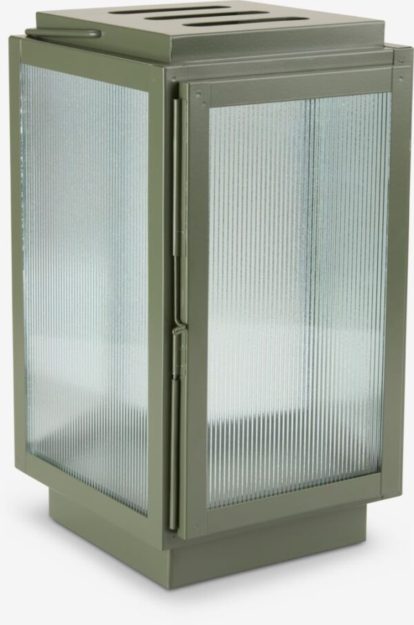 Lantern BRUMBASSE W15xL16xH28cm olive green - Image 2