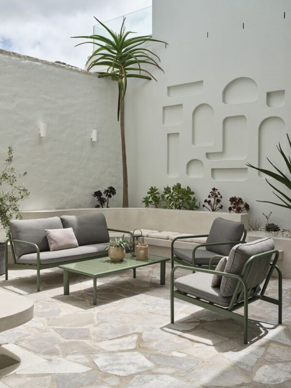 Lounge set TEGLUM 4pers. olive green - Image 3