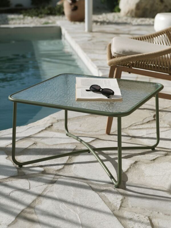 Side table ORTEN W60xL60xH35 olive green - Image 3