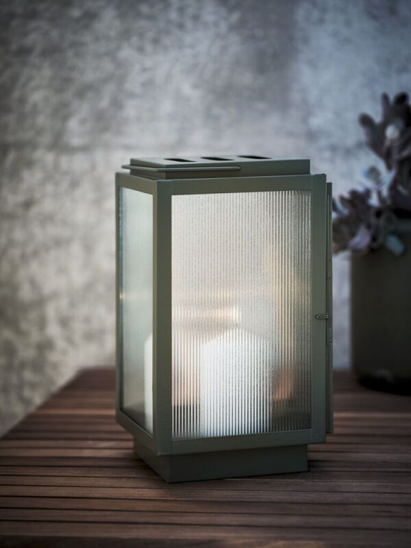 Lantern BRUMBASSE W15xL16xH28cm olive green - Image 3