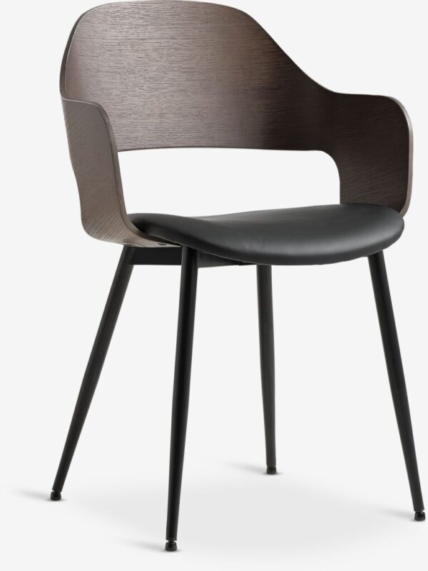 Dining chair HVIDOVRE dark oak/black fabric - Image 2