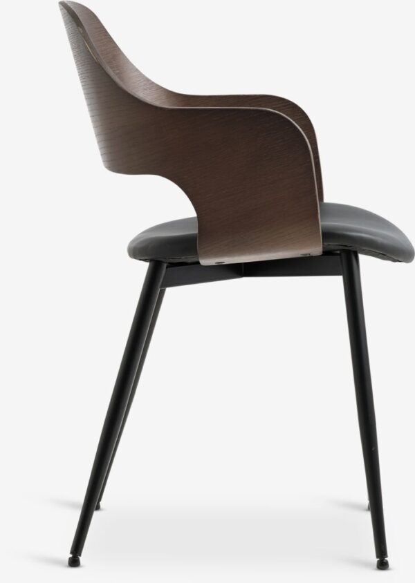 Dining chair HVIDOVRE dark oak/black fabric - Image 5