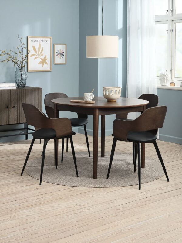 Dining chair HVIDOVRE dark oak/black fabric - Image 3