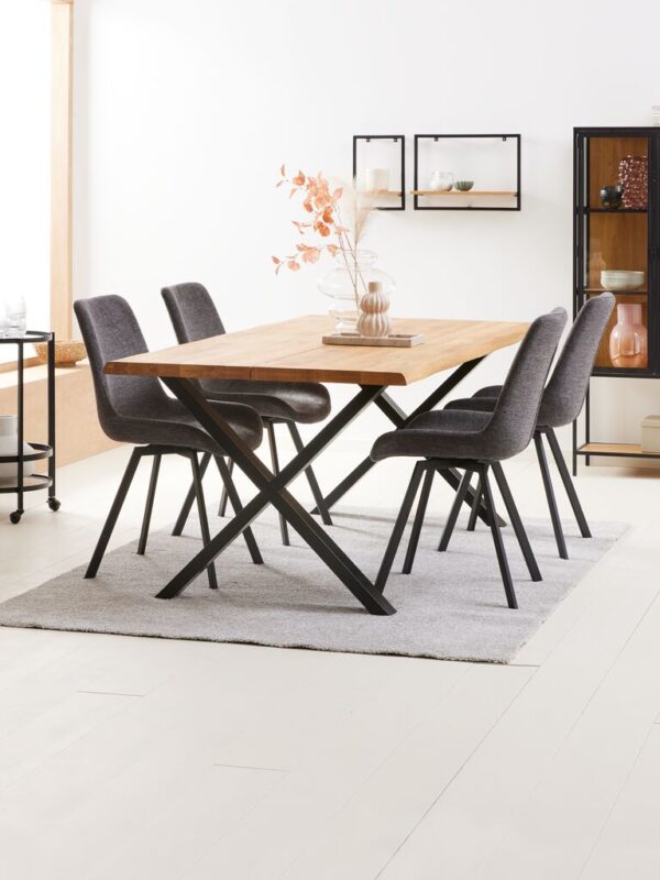 Dining chair HYGUM swivel grey/black - Image 3