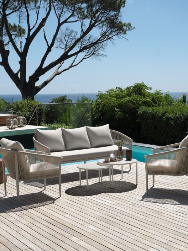 Lounge set KIRKENES 5 pers. beige - Image 3