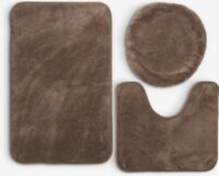 Bath mat set TIMSFORS 3 piece set dark sand