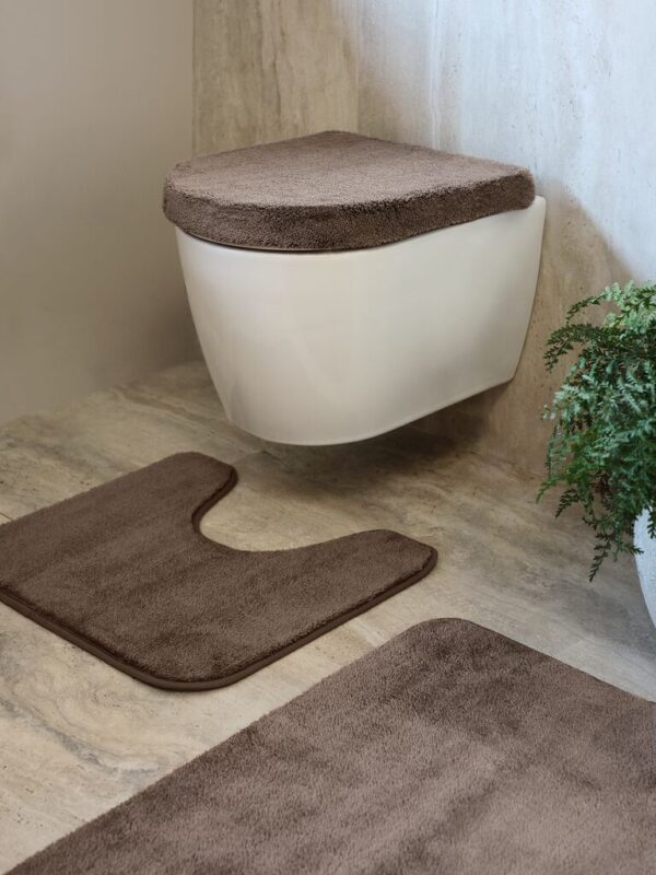 Bath mat set TIMSFORS 3 piece set dark sand - Image 3