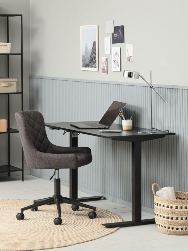 Desk chair PEBRINGE dark grey fabric/black - Image 3