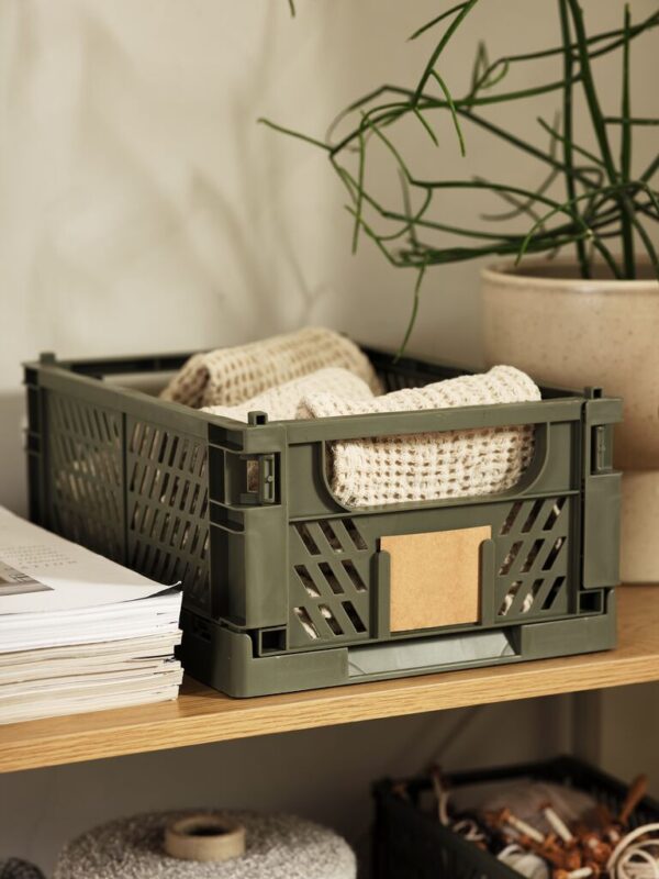 Basket MILAS W25xL34xH15 foldable olive green - Image 5